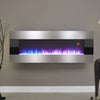 Electric 50" Wall Mounted LED Fireplace Flames Tempered Glass Fire Freestand UK