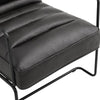 Distressed Faux Leather Armchair Vintage Grey Lounge Chair Sofa Iron Frame Seat