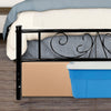 Twin Size Metal Bed Frame with Headboard and Footboard Mattress Foundation Black