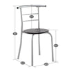 Dining Table and 2 Chairs Set Metal Frame Kitchen Black/Brown/Wo