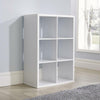 Chunky Storage Cube 6 Shelf Bookcase Wooden Display Unit Organiser White