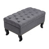 Upholstered Bench Stool Chair Footstool Side Pouffe Seat with Curved Wood Legs