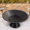 56cm Cast Iron Round Bowl Fire Pit - Outdoor Firepit for Garden and Patio Type B
