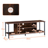 Brown Wooden TV Cabinet Metal Leg with Compartment Shelf Unit Industrial Style
