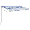 Manual Retractable Awning with 3.5x2.5 m Blue and White Y7A9