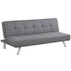 3 Seater Convertible Fabric Sofa Bed Adjustable Lounger Grey Cushioned Sofabed