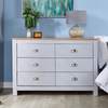 Chest of 6 Drawers Grey Wooden Bedroom Home Furniture Clothing Storage Sideboard
