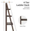 43" Tall Wooden Ladder Shelf Classic Plant Stand Bookcases Shelving Unit Rack