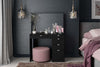 Birlea Ava 5 Drawer Dressing Table with Mirror Vanity Desk Make Up Black