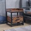 Industrial Sofa Side End Coffee Table With Drawer Bedside Lamp Table Nightstand