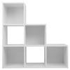 White 3 Tier 6 Cube Storage Bookcase Shelf Display Unit Grey Fabric Shelving Box