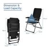 2 Pack Padded Patio Lounger Chair Patio Recliners Padded Folding Lawn Chair