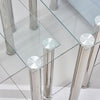 Square Nest of 3 Tables Glass Nested Side End Tables Set Black Clear Modern Home