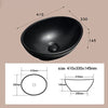 Bathroom Cloakroom Wash Basin Bowl Ceramic Countertop Oval Black 410mm x 340mm