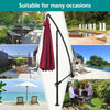 GARDEN PARASOL OUTDOOR HANGING SUN SHADE CANTILEVER BANANA UMBRELLA WITH BASE 3m