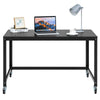 Large Rolling Computer Desk Metal Frame Writing Desk Workstation Lockable Wheels