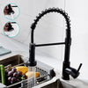 360° Rotation Swivel Tap Spray Mixer Kitchen Sink Mixing Taps Spring Neck Chr SP
