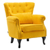 Nordic Chesterfield Velvet Linen Wingback Armchair Sofa Lounge Back Accent Chair