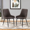 Set of 2/4/6 Brown Faux Leather Dining Chairs High Back Metal Leg Dining room