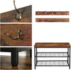 Shoe Rack with Coat Rack Hanger Hallway Shoe Bench Set Coat Stand