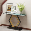 120cm Console Table Hall Marble Tabletop Geometric Base Accent Desk Storage