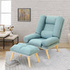 Upholstered Velvet Single Sleeper Sofa Recliner Home Cinema Armchair with Stool
