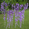 Artificial Faux Silk Wisteria Flowers Garland Ivy Plants Outdoor Hanging Decor