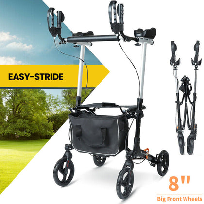 Lightweight Rollator Walking Frame Walker Foldable Seat Mobility Aid Aluminium