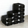 10x Plastic Shoe Storage Boxes Drawer Stackable Foldable Organiser Clear / Black