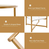 2 PCS Tempered Glass End Table Beside Coffee Sofa Side Table W/Faux Marble Shelf