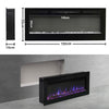 60" Insert Built In Electric Fire with Log&Crystal Touch Screen Fireplace,Remote