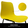 4 PCS Dining Chairs Retro Plastic Chair Metal Legs Kitchen Office Lounge Yellow