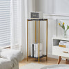 90cm Plant Stand 2/3-Tier Flower Holder Tall Side End Table with Golden Frame