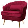 Velvet Armchair Shell Lotus Oyster Back Sofa Metal Gold Leg Chair Lounge Bedroom