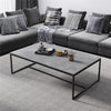 100cm Minimalist Coffee Table Tea Center Dining Table Sturdy Metal Legs Support