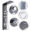 Modern Bathroom Black Column Mixer Shower Tower Panel W/ LCD Temperature Display