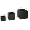 3 Pcs Garden Rattan Planter Pot Set Outdoor Flower Plant Boxes Pots Square