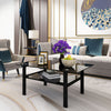 Rectangle Black Glass Coffee Table Clear Coffee Table Living Room Furniture MA