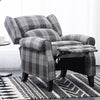 Upholstered Tartan Checked Recliner Wingback Armchair Fireside Sofa Chair Lounge