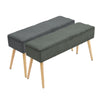 Hallway Bed End Bench Fabric Padded Seat Long Stool Dining Bench Wooden Legs