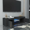 130cm Modern TV Unit Stand Cabinet Black High Gloss Door Matt Body Sideboard LED