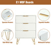 2pcs Bedside Cabinet White Chest of Drawers Bedroom Bedside Table w/ 3 Drawer NS