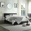 Upholstered Bed Frame PU Headboard Double/Single Size Bed Platform in Black
