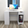 White L-shaped Computer Desk Corner PC Table Workstation Home Office w/ Shelves