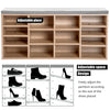 Wooden Storage Shoe Rack w/ 14 Compartments Cushion Moving Shelves for Home QY