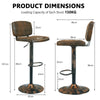 Set of 2 Bar Stools Adjustable Swivel Leather Pub Chair Kitchen Dining Chairs