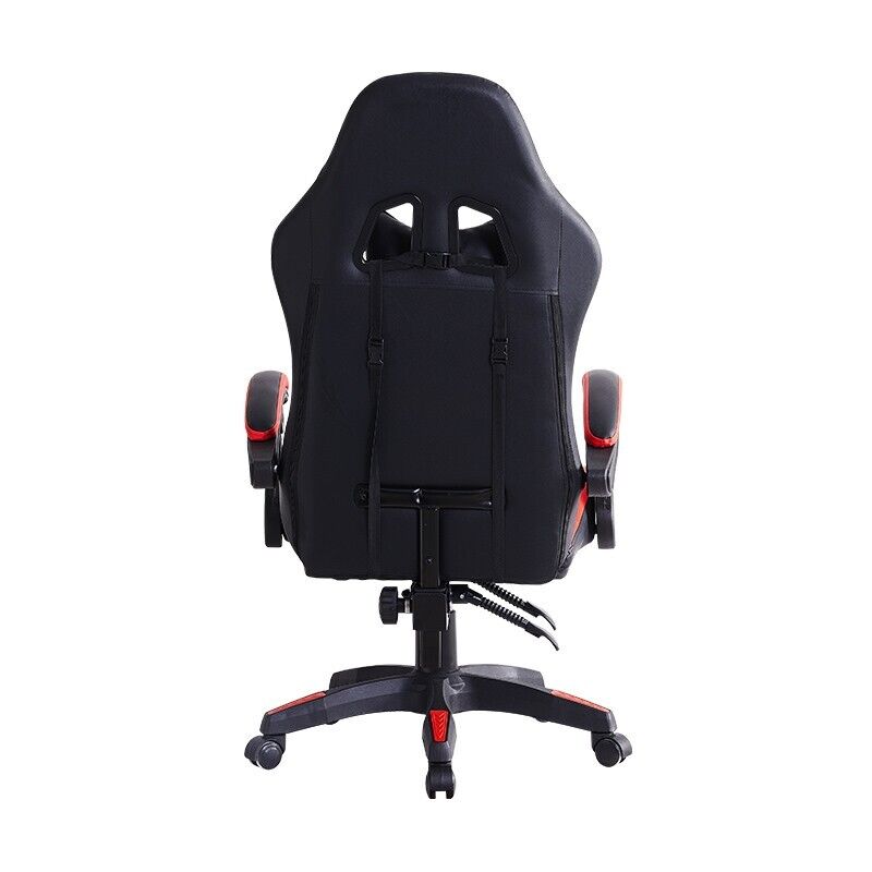 Red Racing Computer Chair Red Executive Racing Gaming Chair PU Faux Leather Computer Desk Chair ...