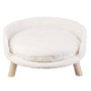 Super Soft Elevated Dog Bed - Half Round Raised Pet Sofa Chair Seat with Cushion