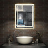 LED Bathroom Mirror illuminated Demister Pad Dimmable 3 Colors Light Up