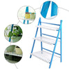 Garden 3-Tier Wood Flower Plant Pot Shelf Ladder Rack Display Folding Stand Blue